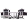 Outdoor Wooden Chicken Coop, 124" Large Hen Cage Rabbit House, Bunny Hutch with Ventilation Door, Removable Ramp Garden Backyard Pet House Chicken Nes