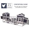 Outdoor Wooden Chicken Coop, 124" Large Hen Cage Rabbit House, Bunny Hutch with Ventilation Door, Removable Ramp Garden Backyard Pet House Chicken Nes