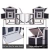 Outdoor Wooden Chicken Coop, 124" Large Hen Cage Rabbit House, Bunny Hutch with Ventilation Door, Removable Ramp Garden Backyard Pet House Chicken Nes