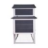 Outdoor Wooden Chicken Coop, 124" Large Hen Cage Rabbit House, Bunny Hutch with Ventilation Door, Removable Ramp Garden Backyard Pet House Chicken Nes