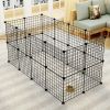 Pet Playpen, Small Animal Cage Indoor Portable Metal Wire Yard Fence for Small Animals, Guinea Pigs, Rabbits Kennel Crate Fence Tent Black 24pcs (And