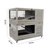 Wooden Rabbit cage Indoor outdoor double layer luxury guinea pig cage hamster High-end paint mesh