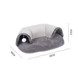 Autumn And Winter Cat Nest Cat Tunnel Plush (Option: Oval Tunnel Cat Nest-65x49x17CM)