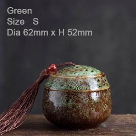 Memorial Container Pet Ashes Casket Hand-painted Ceramics (Color: Green)