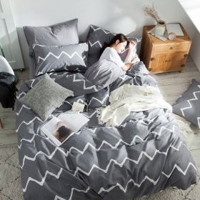 Cotton four-piece bed-lily print fashion simple cotton (Option: E-Quilt160x210cm)