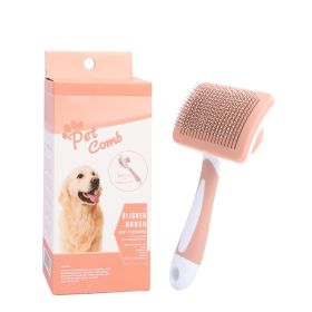 Self Cleaning Slicker Brush For Dogs, Cats Pets-One Click Cleaning Function-Gentle Effective Cat, Pet Dog Hair Remover-Dog Grooming Accessories For Sm (Color: Orange)