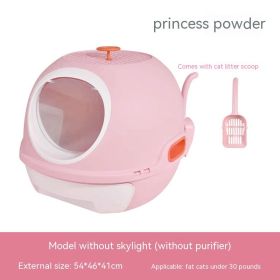 Troublemaker Top-in Fully Enclosed Litter Box (Option: Basic Style Pink-47x45x44cm)