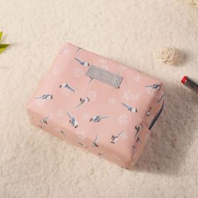 New Travel Wash Bag waterproof fashion cotton make-up package South Korea Mini cute cosmetics receipt wholesale (Option: Foundation flower bird)