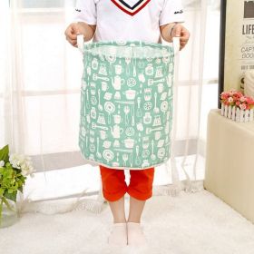Foldable laundry basket, cotton and linen laundry basket, bathroom, laundry, dirty clothes, dirty clothes, toy storage basket (Color: Green)