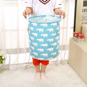 Foldable laundry basket, cotton and linen laundry basket, bathroom, laundry, dirty clothes, dirty clothes, toy storage basket (Color: Blue)