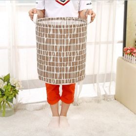 Foldable laundry basket, cotton and linen laundry basket, bathroom, laundry, dirty clothes, dirty clothes, toy storage basket (Color: coffee)