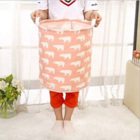 Foldable laundry basket, cotton and linen laundry basket, bathroom, laundry, dirty clothes, dirty clothes, toy storage basket (Color: Pink)