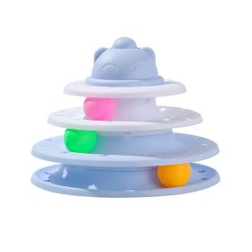 Cat Self-Hi Track Amusement Plate Interactive Educational Toys (Option: Blue and White)