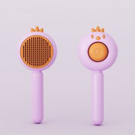 Magic Pet Hair Cleaner Brush,Pet Massage Brushes,Cat Grooming Brush,Self Cleaning Comb With Release Button For Removes Tangles Loose Fur For Short Or (Color: Pink)