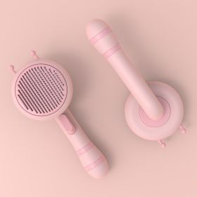 Little Bee Pet Needle Comb Cat Comb One Button Washing Artifact Pet Comb Hair Removal Pet Washing Brush Little Bee Pet Hair Removal Brush Comb - Gentl (Color: Pink)