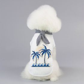Coconut tree embroidery from pet clothing (Option: White-XL)