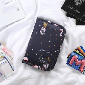 Printed short certificate card bag (Color: Navy Blue)