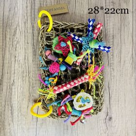 Parrot Toy Woodskin Hand-woven Boredom Cage Supplies (Option: Straw grid)