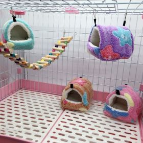2pcs Bird Cage Parrot Cotton Nest Mini House; suitable for Hamsters; squirrels; sugar gliders; colugos; Dutch pigs; guinea pigs; Chinchillas (Color: Heart Coffee, size: L 17x15cm)