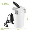 3-Stage External Canister Filter for 28 Gallon Aquarium Fish Tank 105gph 6W Easy Installation Silent