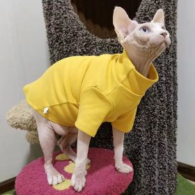 Hairless Cat Clothes Thermal Base (Option: Yellow-S)